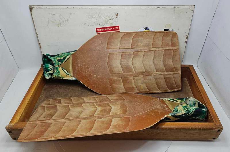 Vintage Sebak Saver handmade in Estonia swimming fins with original wooden box