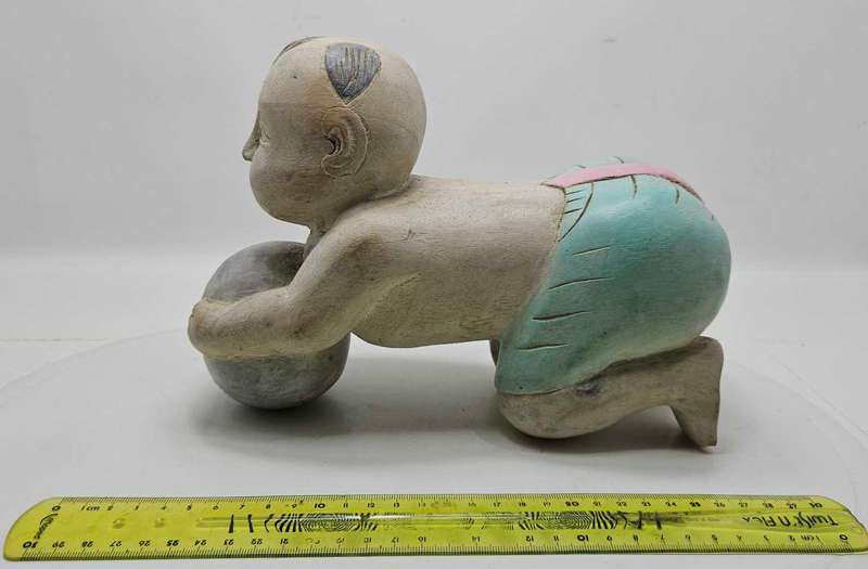 Antique Asian Boy "Karako" with Ball