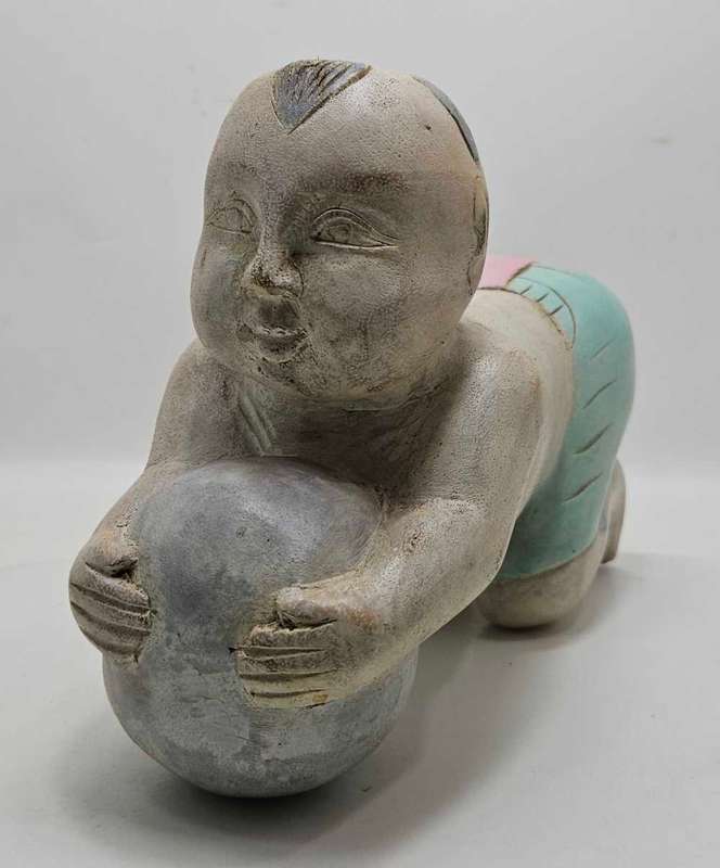 Antique Asian Boy "Karako" with Ball