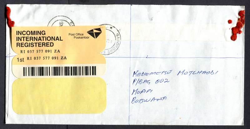 Botswana - "Maxi" Size Registered Cover