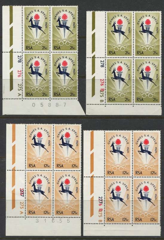 RSA - Set Of 4 Control Blocks Of 4 - 1969 - MNH