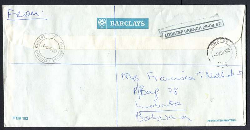 Botswana - "Maxi" Size Registered Cover