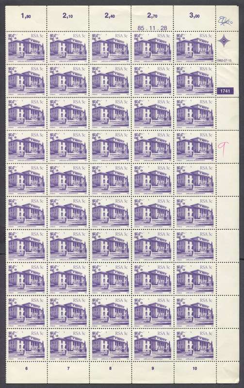 RSA - 1 Full Sheet of 100 - 1982/5 - MNH