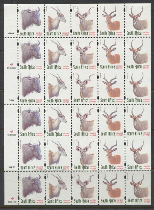RSA - Uncut Sheet of 30 - 1998 - MNH