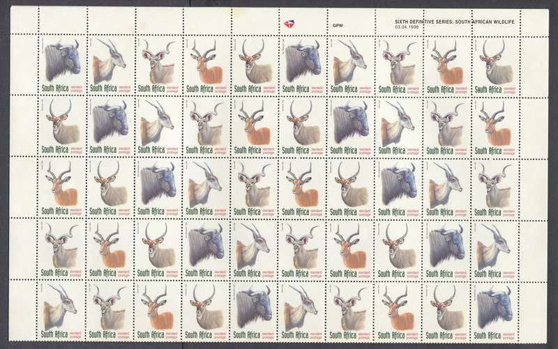 RSA - Full Sheet of 100 - Dated 03.04.1998 - MNH