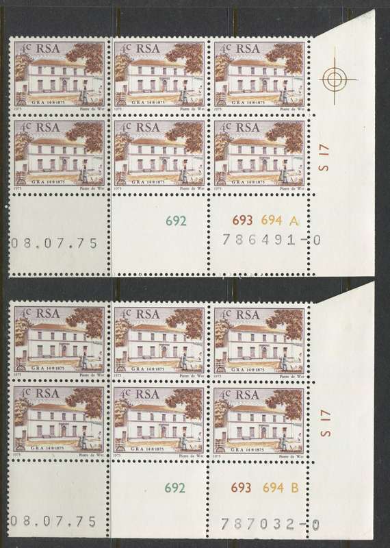 RSA - Set Of 2 Control Blocks Of 6 - 1975 - MNH