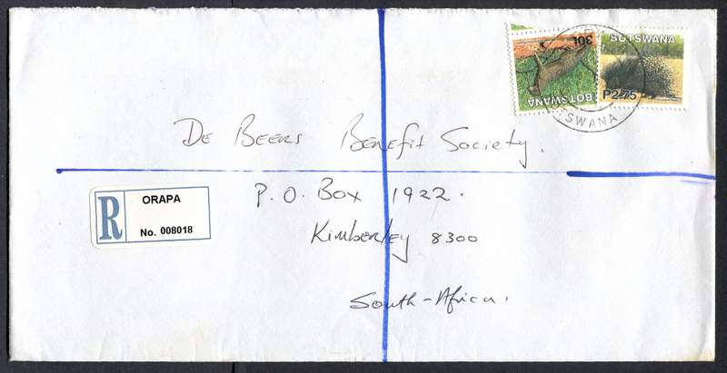 Botswana - "Maxi" Size Registered Cover