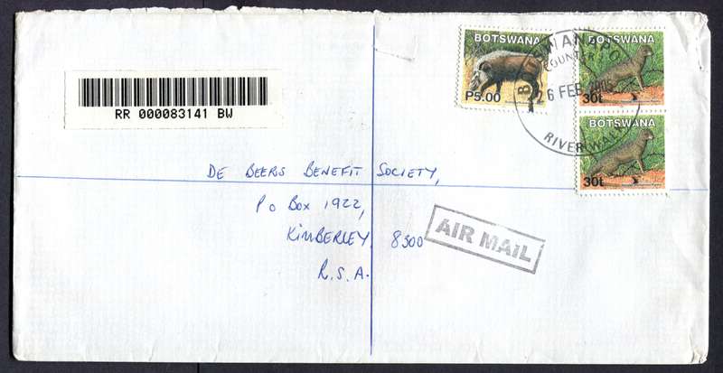 Botswana - "Maxi" Size Registered Cover