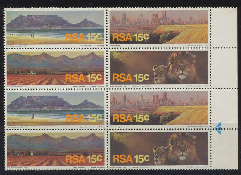 RSA - 1 Arrow Block Of 8 - 1975 - MNH