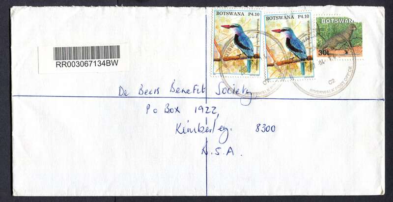 Botswana - "Maxi" Size Registered Cover