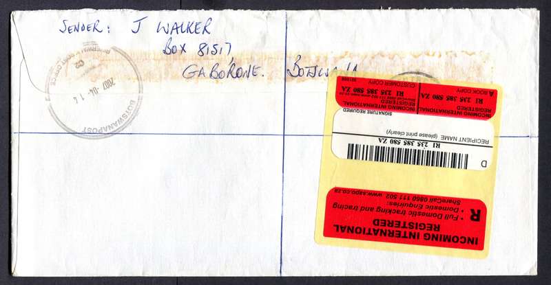 Botswana - "Maxi" Size Registered Cover