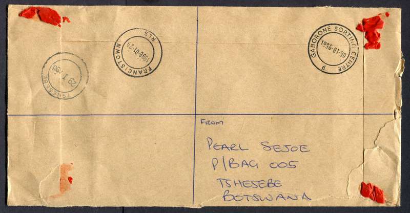 Botswana - "Maxi" Size Registered Cover