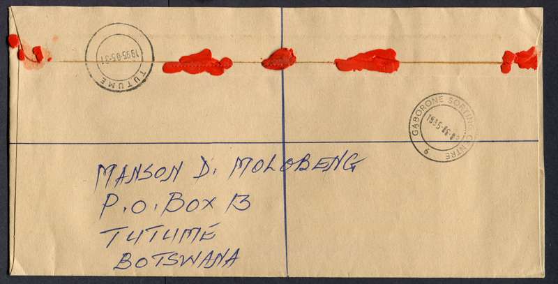 Botswana - "Maxi" Size Registered Cover