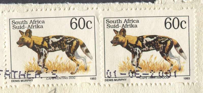 RSA - 1993 - 2 x 60c With Raised Inscription - The First With 2 Breaks Bottom Frame - Used On Cover