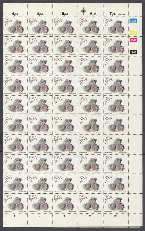 RSA - 1 Full Sheet of 100 - 1988 - MNH