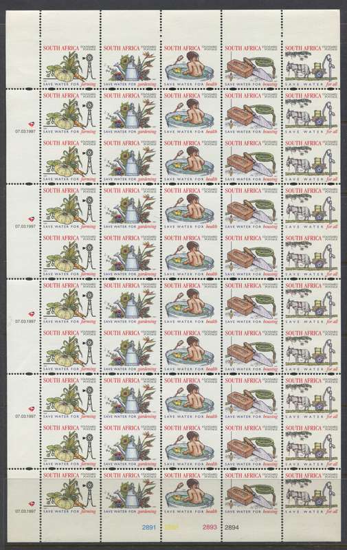 RSA - Uncut Sheet of 50 - 1997 - MNH