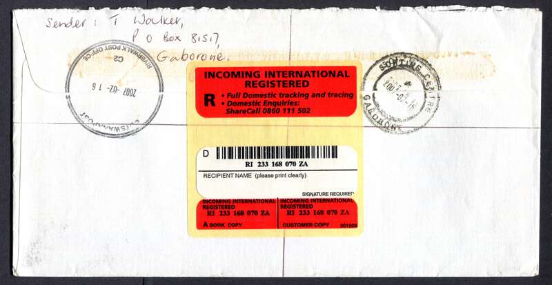 Botswana - "Maxi" Size Registered Cover