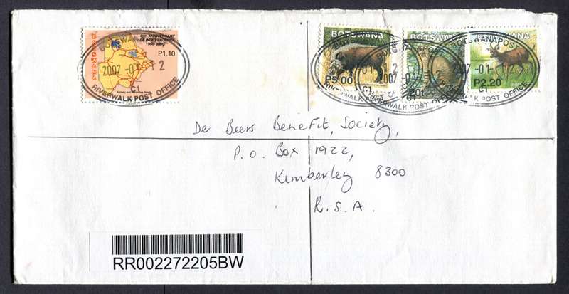 Botswana - "Maxi" Size Registered Cover