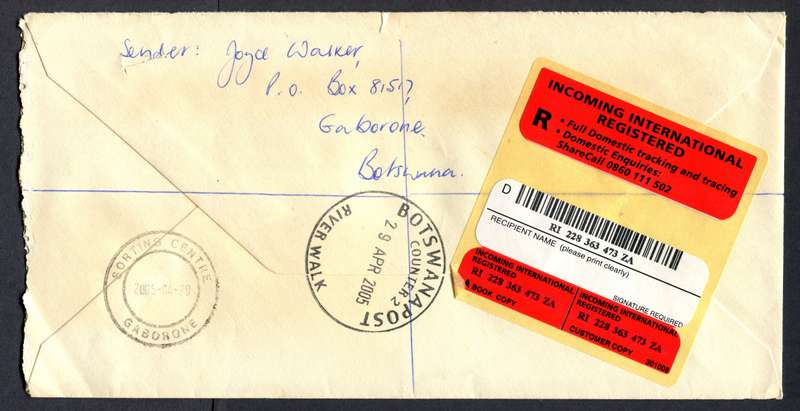 Botswana - "Maxi" Size Registered Cover