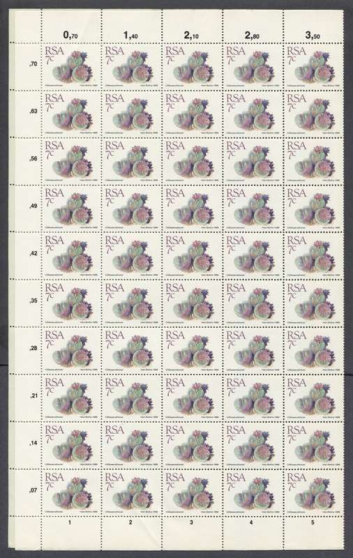 RSA - 1 Full Sheet of 100 - 1988 - MNH