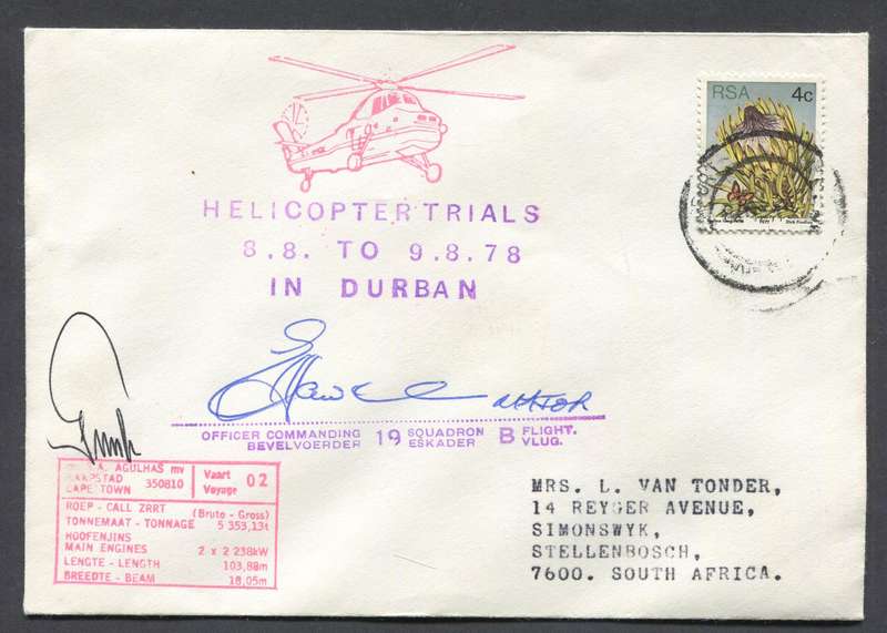 RSA - Signed Paquebot Cover