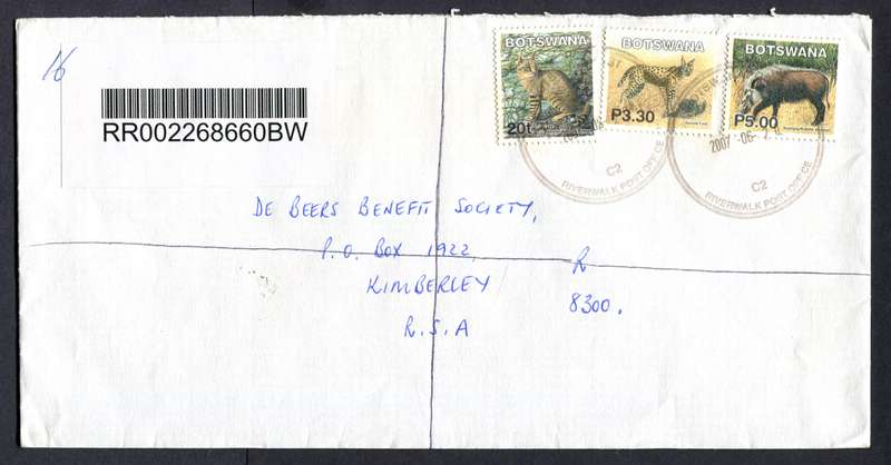 Botswana - "Maxi" Size Registered Cover