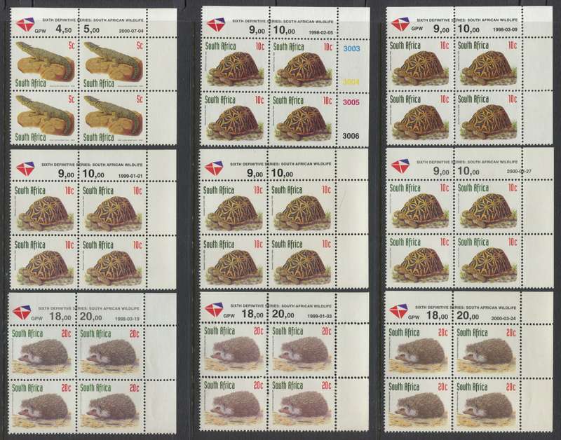 RSA - 34 Original/Reprint Control Blocks of 4 - 1998/2000 - MNH