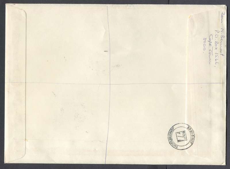 RSA - Registered Cover with Cinderella Miniature Sheet Posted at the Exhibition - Johannesburg