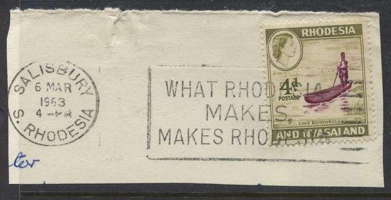 Rhodesia and Nyasaland - Used On Piece