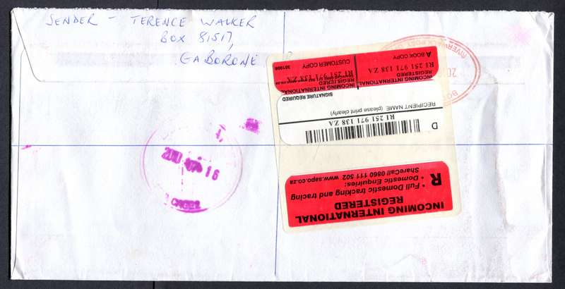 Botswana - "Maxi" Size Registered Cover