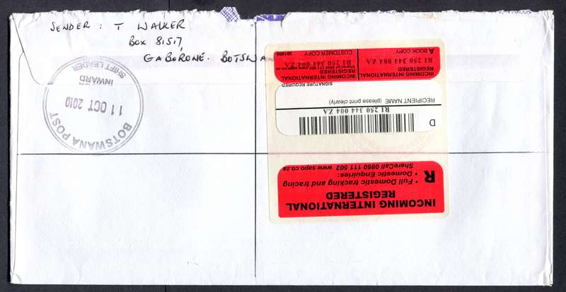 Botswana - "Maxi" Size Registered Cover