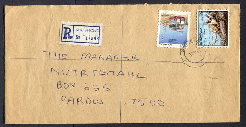 Botswana - "Maxi" Size Registered Cover