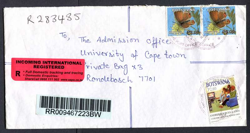 Botswana - "Maxi" Size Registered Cover