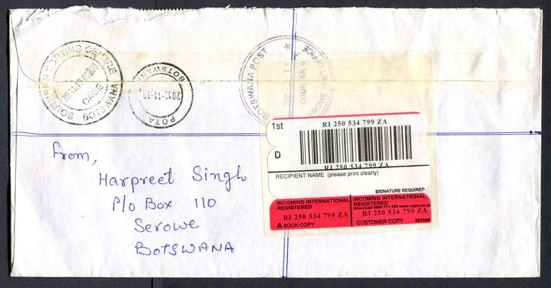 Botswana - "Maxi" Size Registered Cover