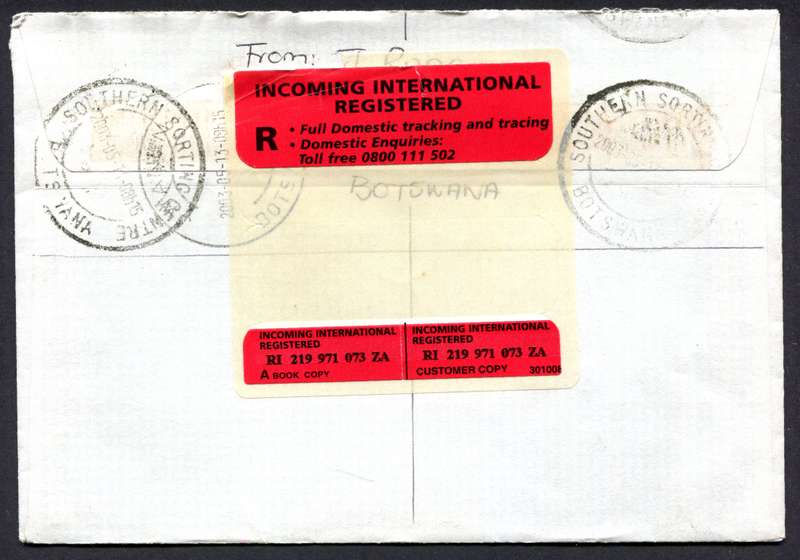 Botswana - Small Size Registered Cover