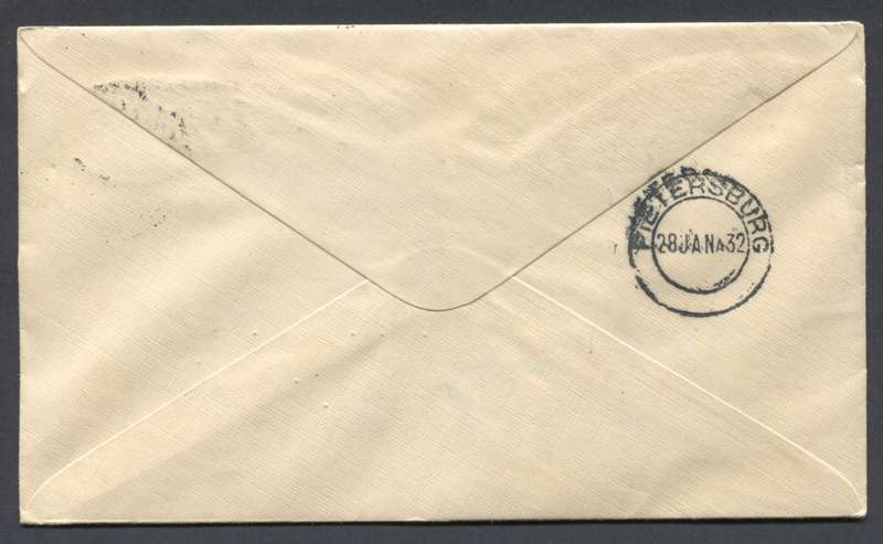 Union of SA - Flight Cover From Cape Town To Pietersburg