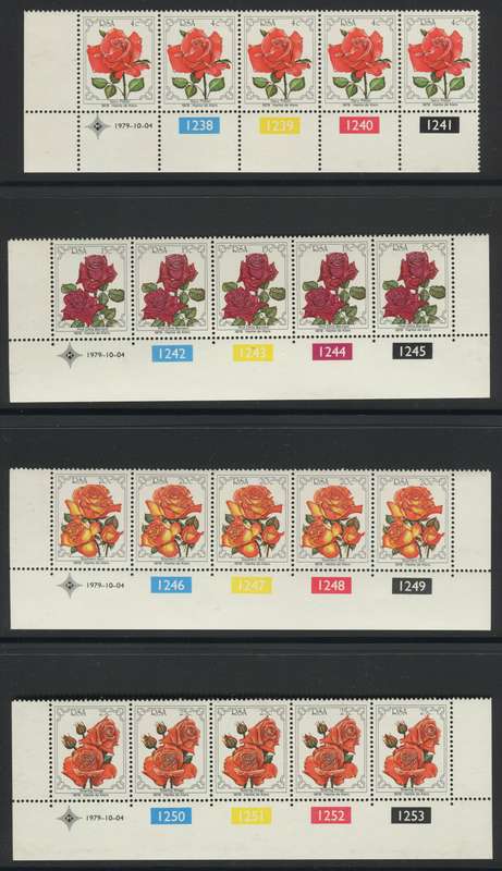 RSA - Set Of 4 Control Strips Of 5 - 1979 - MNH