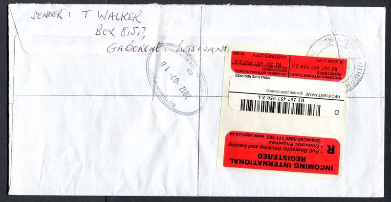 Botswana - "Maxi" Size Registered Cover