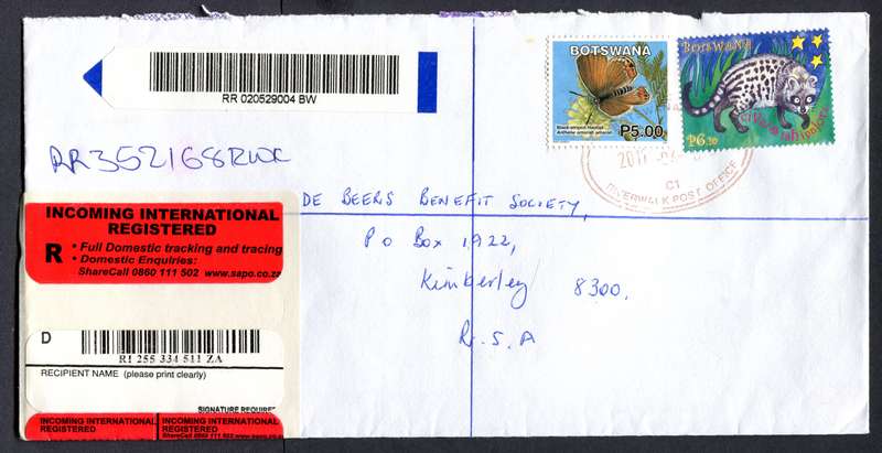 Botswana - "Maxi" Size Registered Cover