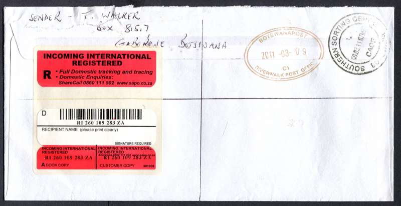Botswana - "Maxi" Size Registered Cover
