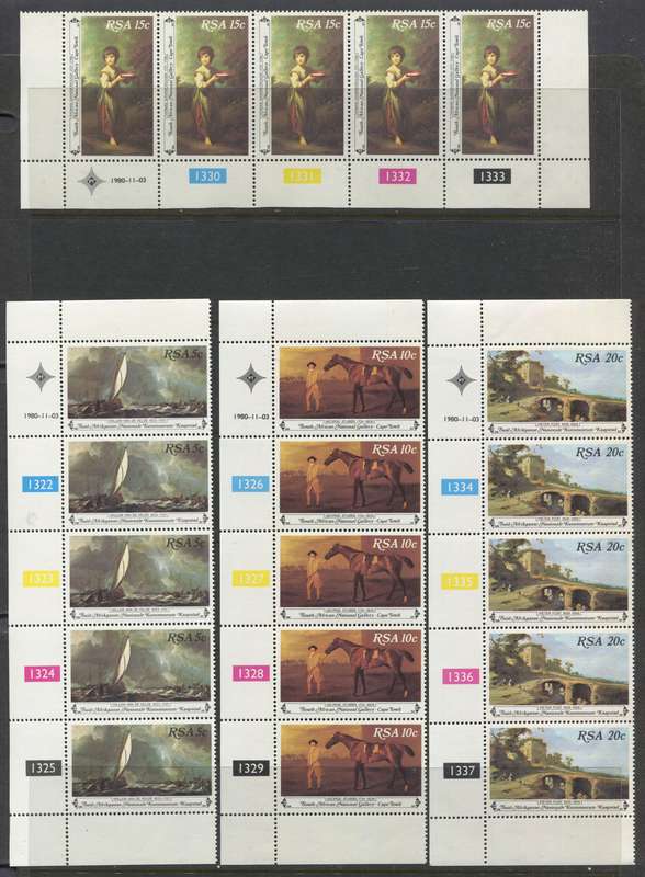 RSA - Set Of 4 Control Strips Of 5 - 1980 - MNH