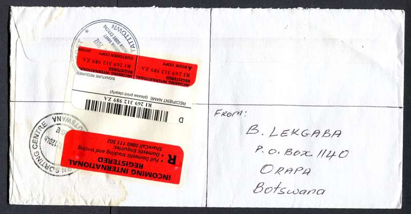 Botswana - "Maxi" Size Registered Cover