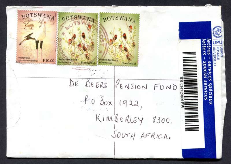 Botswana - Small Size Registered Cover