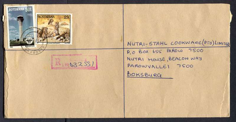 Botswana - "Maxi" Size Registered Cover