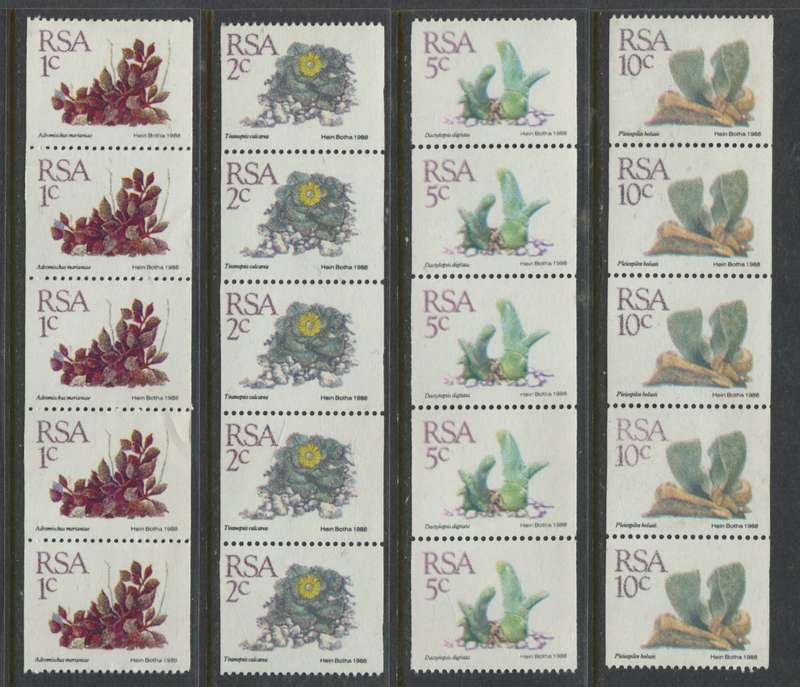 RSA - 51 Control Blocks of 4 + 4 Coil Strips of 5 - 1988/93 - MNH