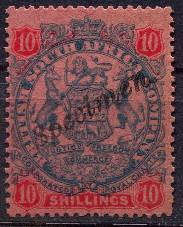 BSCA - 10/- Overprinted "Specimen" Die II - 1896 - MNH