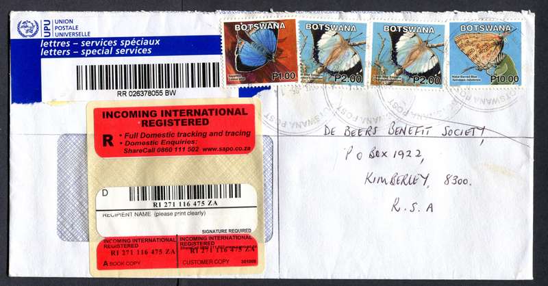 Botswana - "Maxi" Size Registered Cover