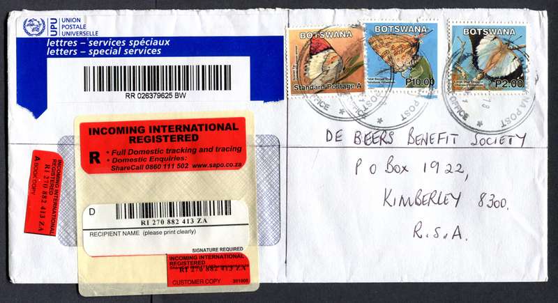 Botswana - "Maxi" Size Registered Cover