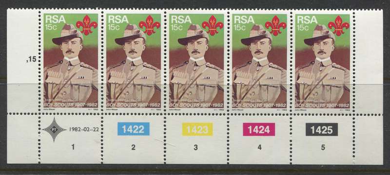 RSA - 1 Control Strip Of 5 - 1982 - MNH