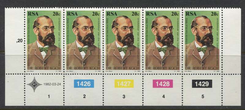 RSA - 1 Control Strip Of 5 - 1982 - MNH